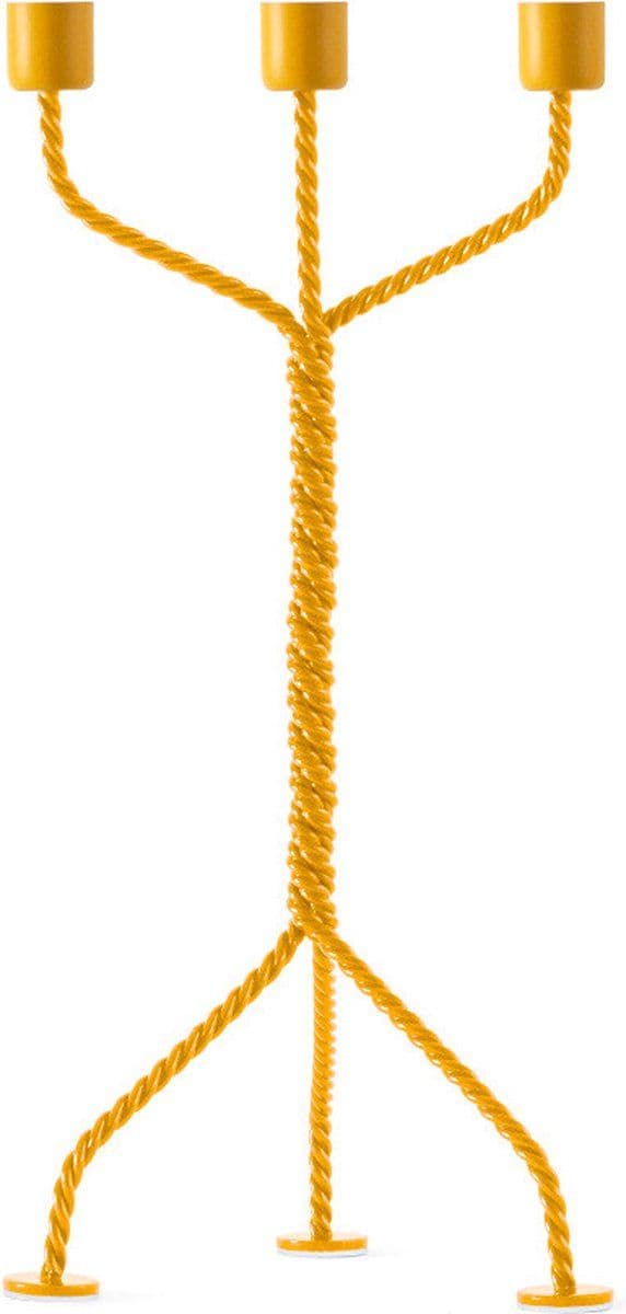 Gedraaide Kandelaar Geel / Twisted Candleholder Yellow | Ward Wjnant voor Werkwaardig.