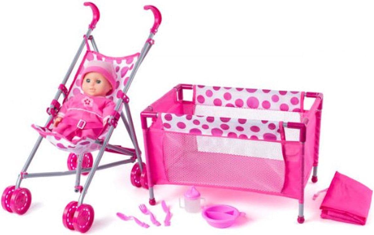 Poppenbed - Buggy - Pop met accessoires