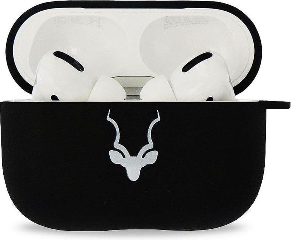 Kudu AirPods beschermhoes - AirPods Pro Case - Zwart - Krasvrij - Soft TPU - Inclusief schoonmaak set & sleutelring