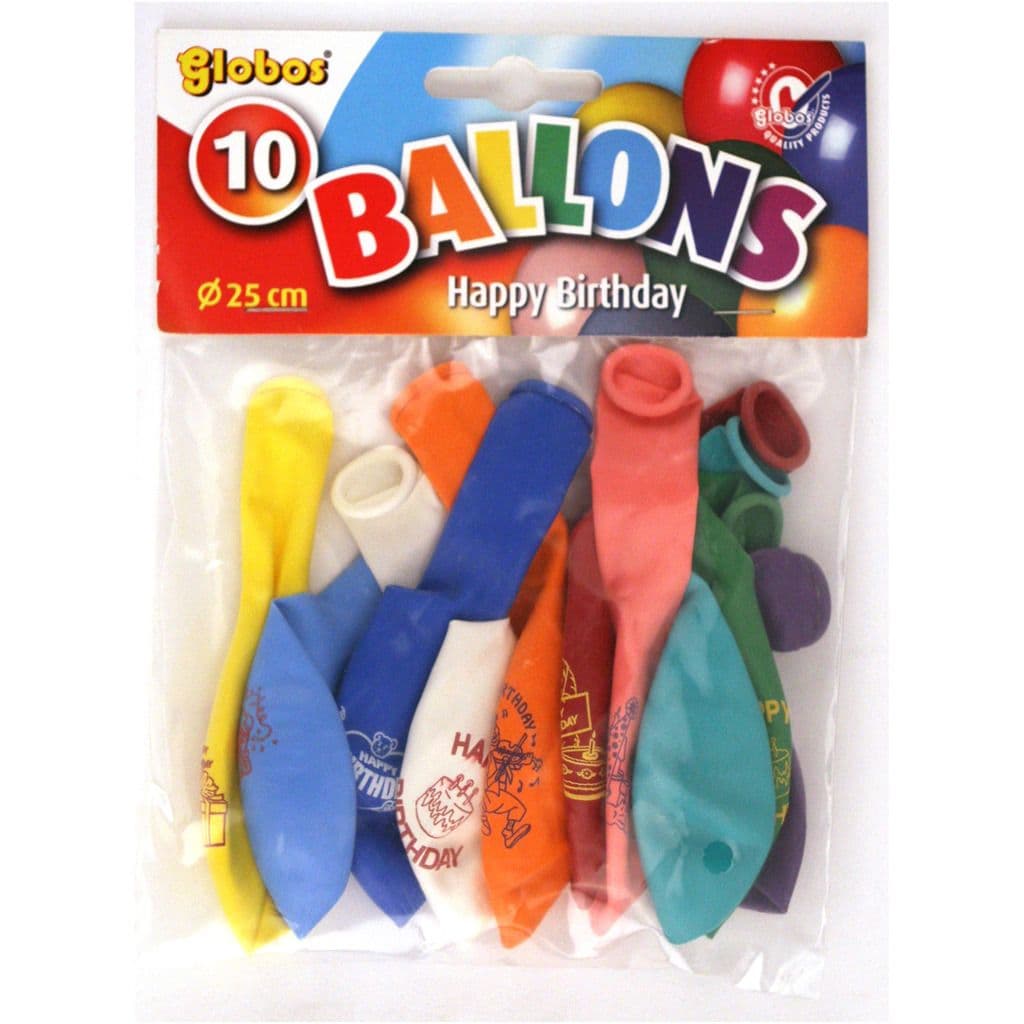 Latex ballonnen versiering - Hartelijk Gefeliciteerd - 10 stuks - 25 cm doorsnee - biologisch afbreekbaar
