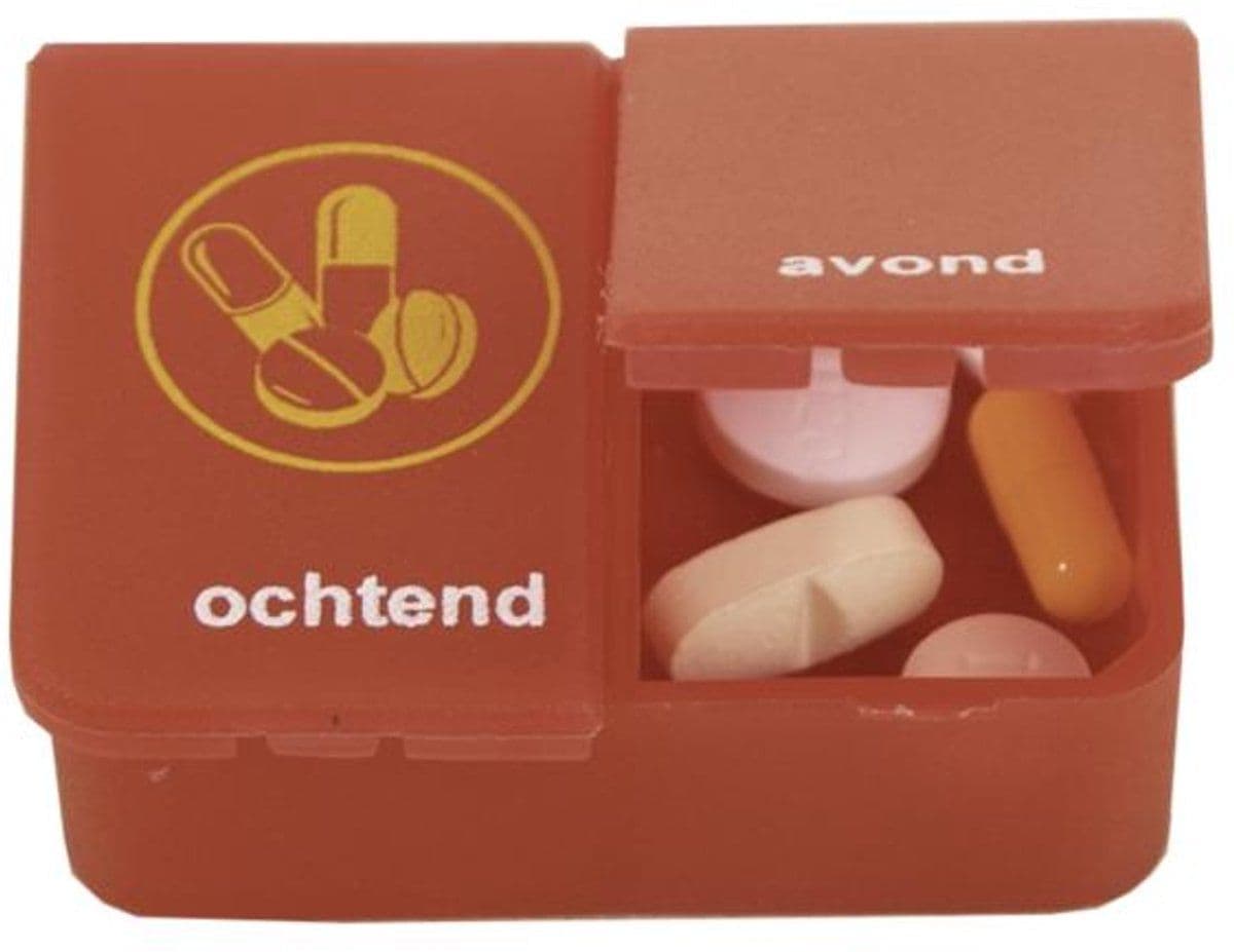 Able2 Pillendoos - 2 vaks - Ochtend middag avond nacht - Rood
