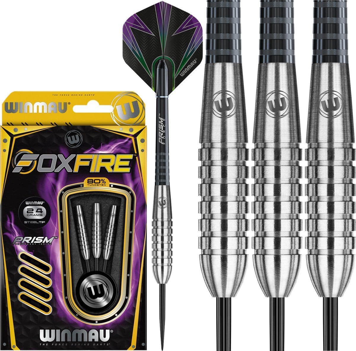Winmau Foxfire - Darts 24 gr NT 80% - Nylon shafts Mega flights