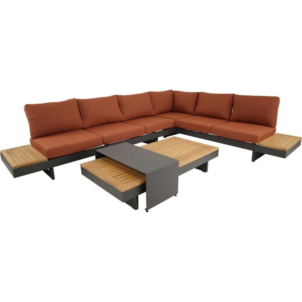 Barbados - Lounge-Set - 3-zits 245x71x70cm met ligfunctie - Aluminium antraciet