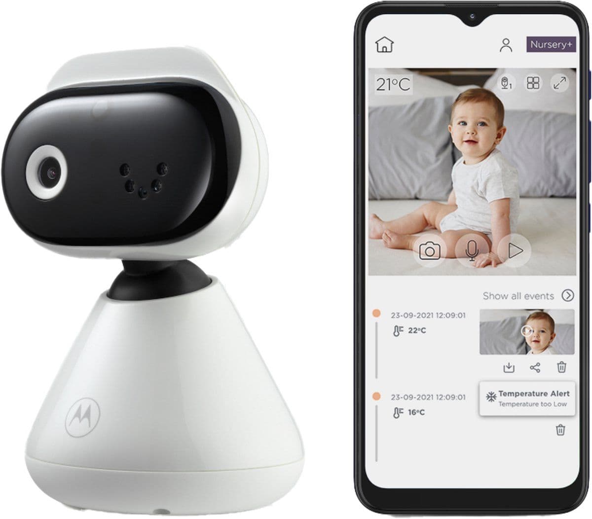 Motorola PIP1000 Connect - Videobabyfoon - Full HD (1080p) - Nachtzicht