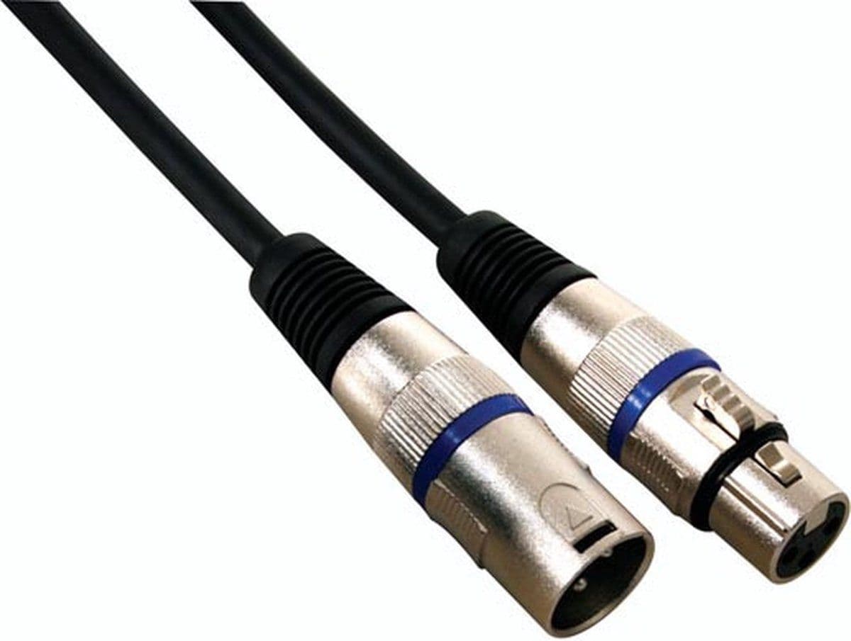 HQ-Power XLR kabel - 3P XLR mannelijk naar 3P XLR vrouwelijk - 10 m - zwart