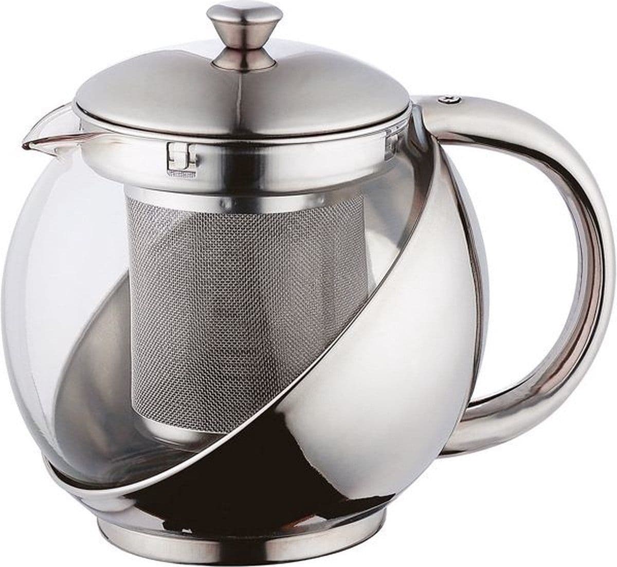 Renberg Theepot - RVS - 750ML - Uitneembaar filter - Glanzend