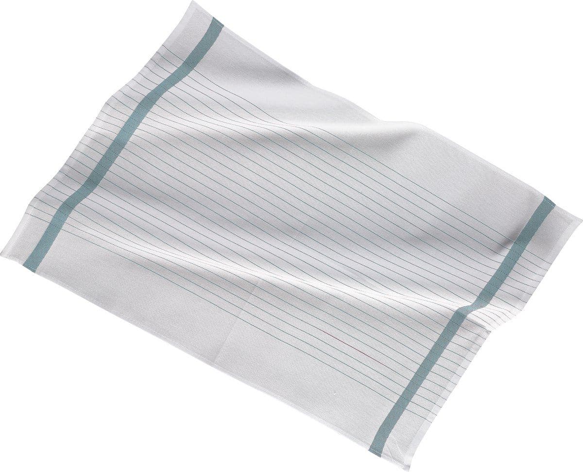 Stripe White - Keukenhanddoek 50x70cm - Set van 3 - Soft Blue (set3)