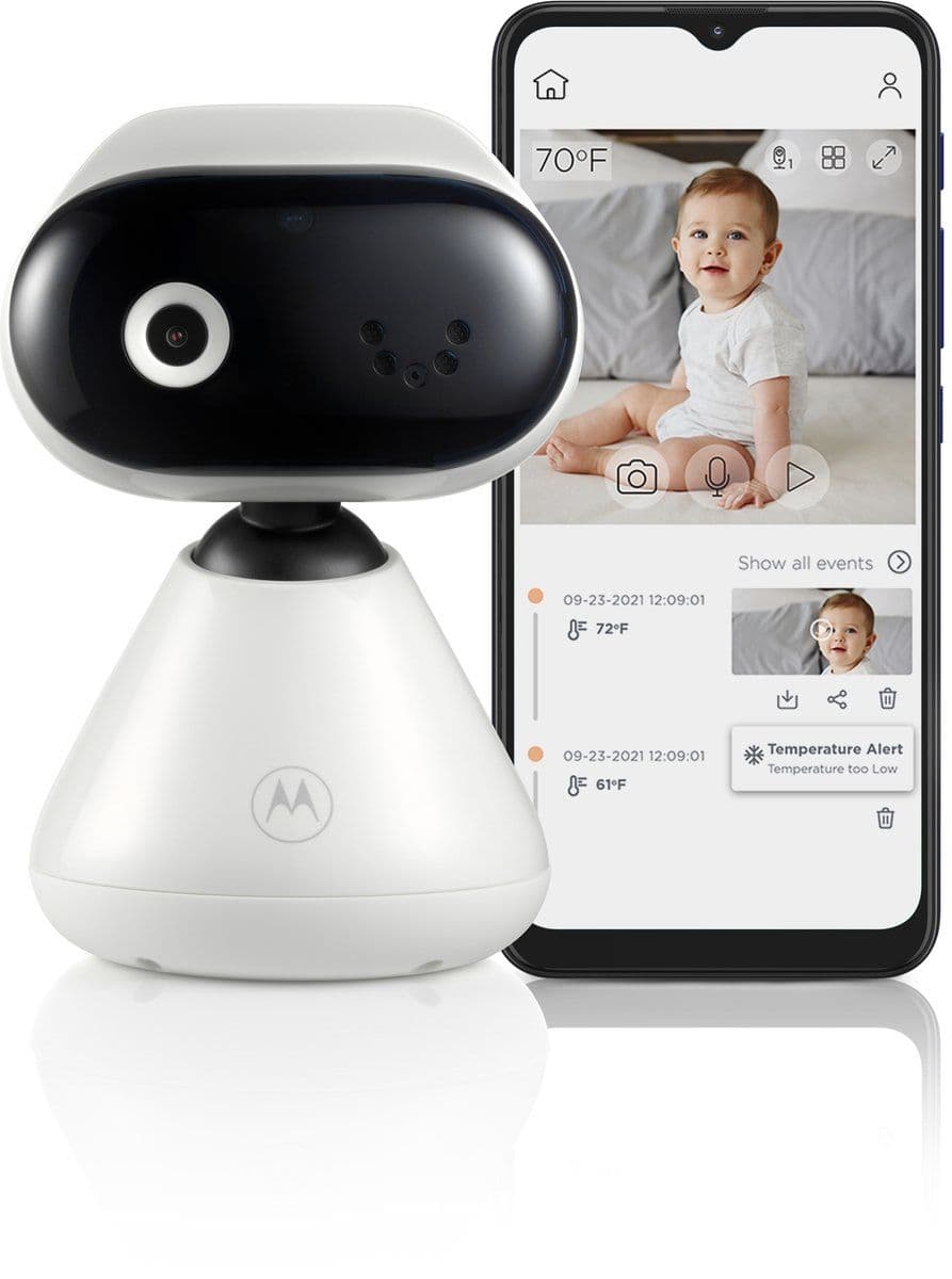 Motorola PIP1000 - Babyfoon met camera - 1080P Full HD nachtzicht slaapliedjes tweewegcommunicatie - Wit