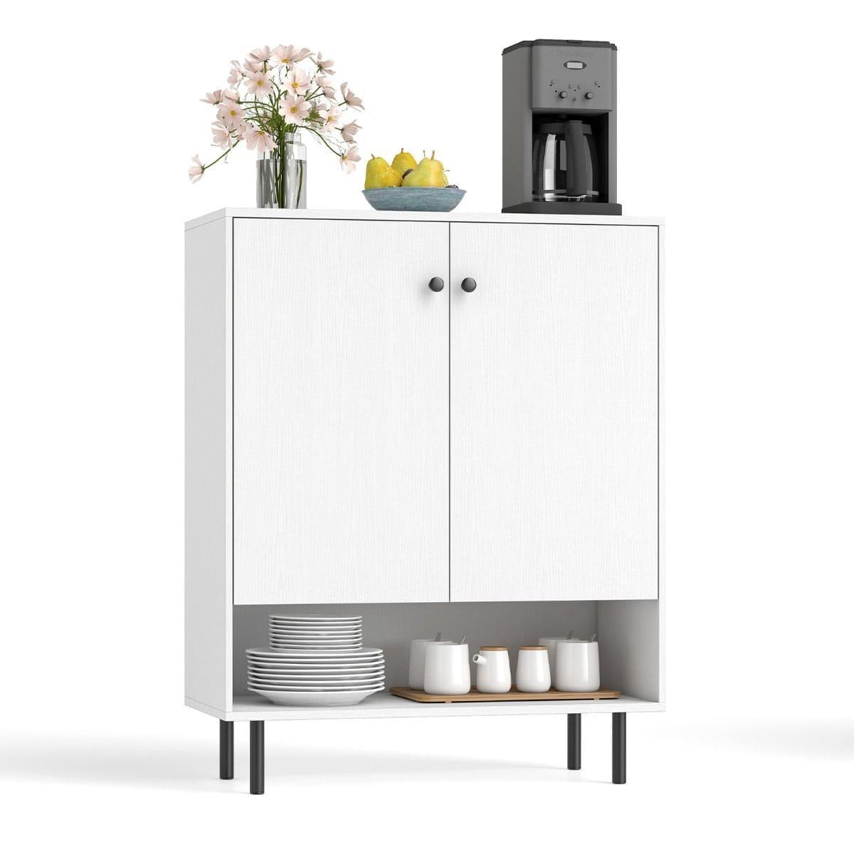 Coast Dressoir - Buffetkast 2 Deuren Verstelbare Plank 75 x 35 x 95 cm Wit