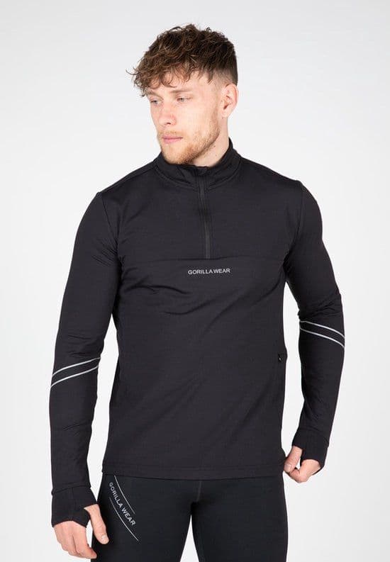 Gorilla Wear Noxen Long Sleeve Shirt - Slim Fit - Reflecterende Details - Zwart - 3XL