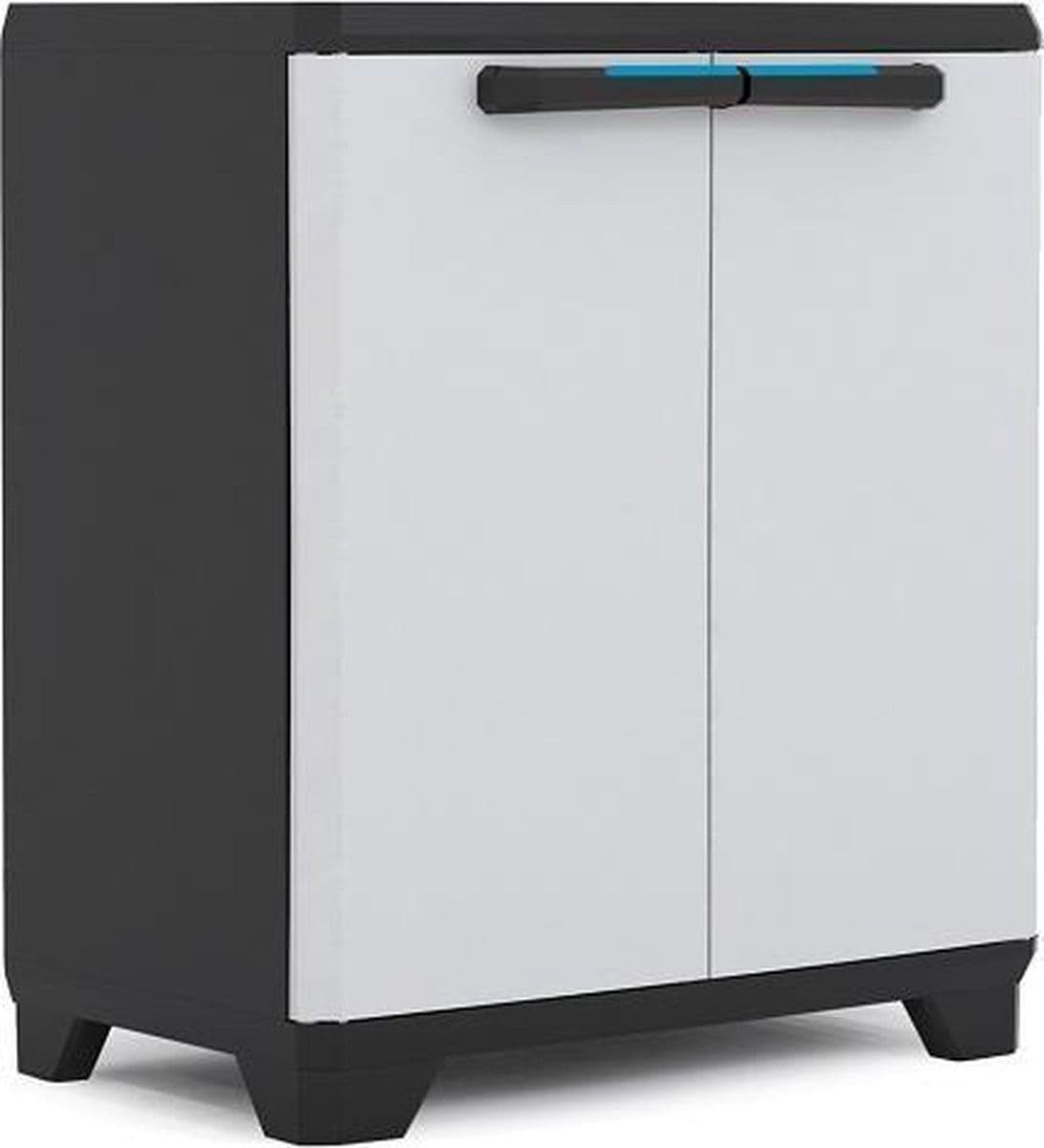 Keter Linear - Opbergkast laag - 1 plank - Zwart/Grijs
