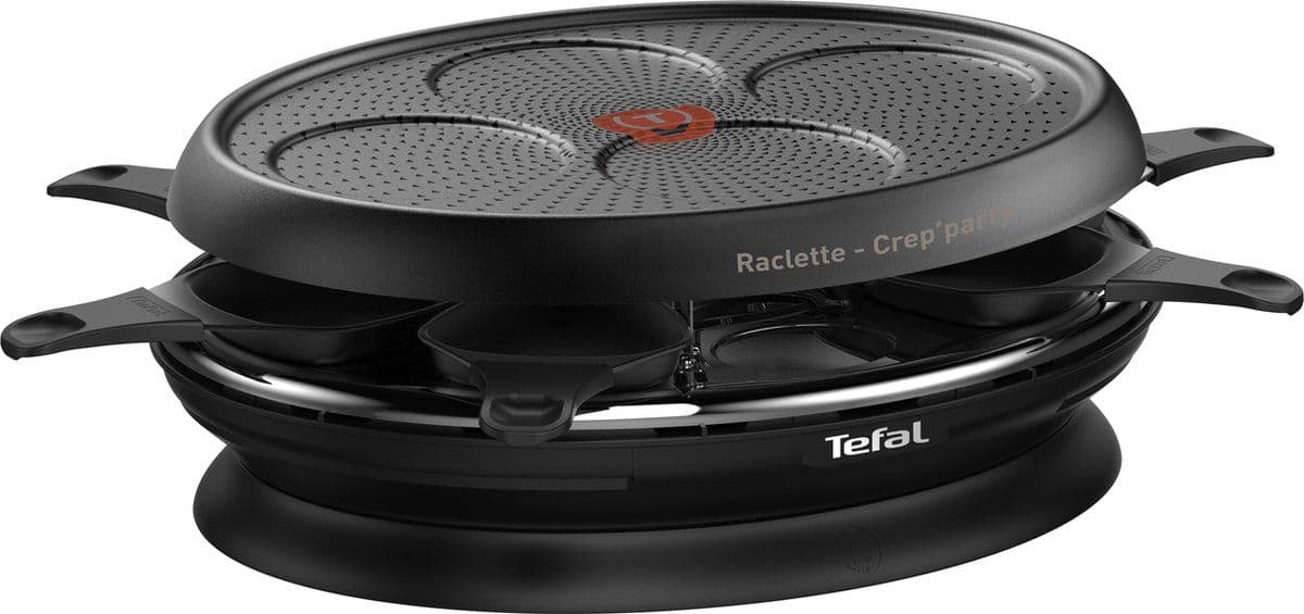 Tefal Store'Inn Crêpes Party RE320812 - Gourmetset - Raclette en pannenkoekenplaat - Zwart