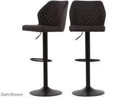 Dutchbone Edward - Barkruk - Set van 2 - Microvezel - Donkerbruin - 43x43x70 cm (2 stuks)