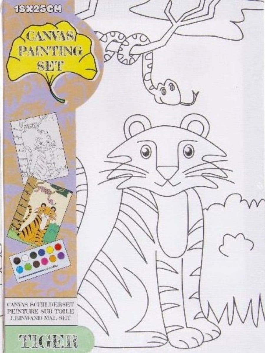 Canvas Schilderset - wilde dieren - 18x25cm