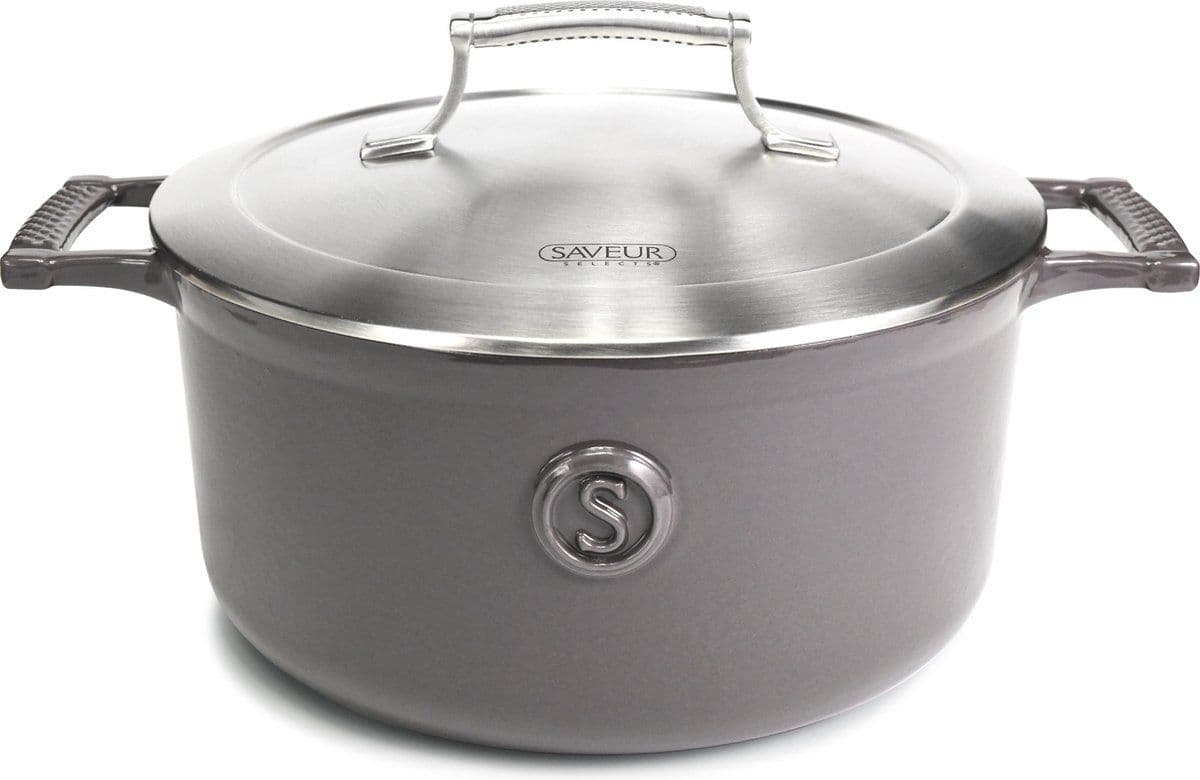 Saveur Selects Braadpan Ø25 cm - Ovaal Gietijzer - PFAS-vrij - Geschikt voor Inductie & Oven - Grijs