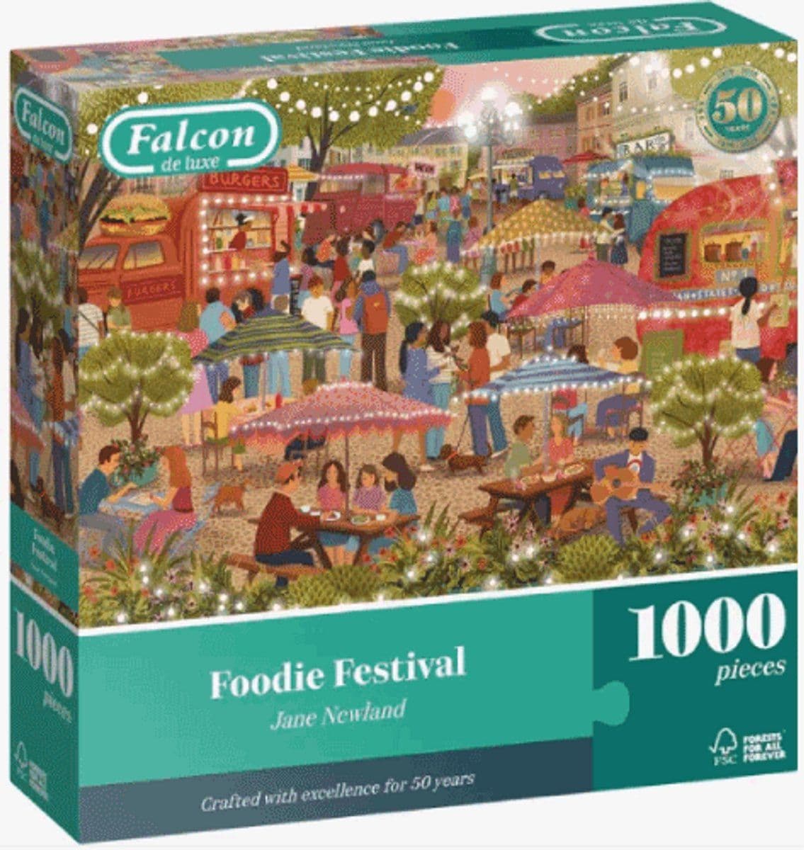 Falcon Jumbo puzzel 1.000 st. - Thema Foodie Festival - Gedetailleerde illustratie