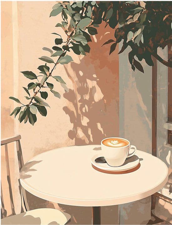 Rubye® Diamond Painting - Schilderen op Nummer - Koffie Terrasje 30x40cm