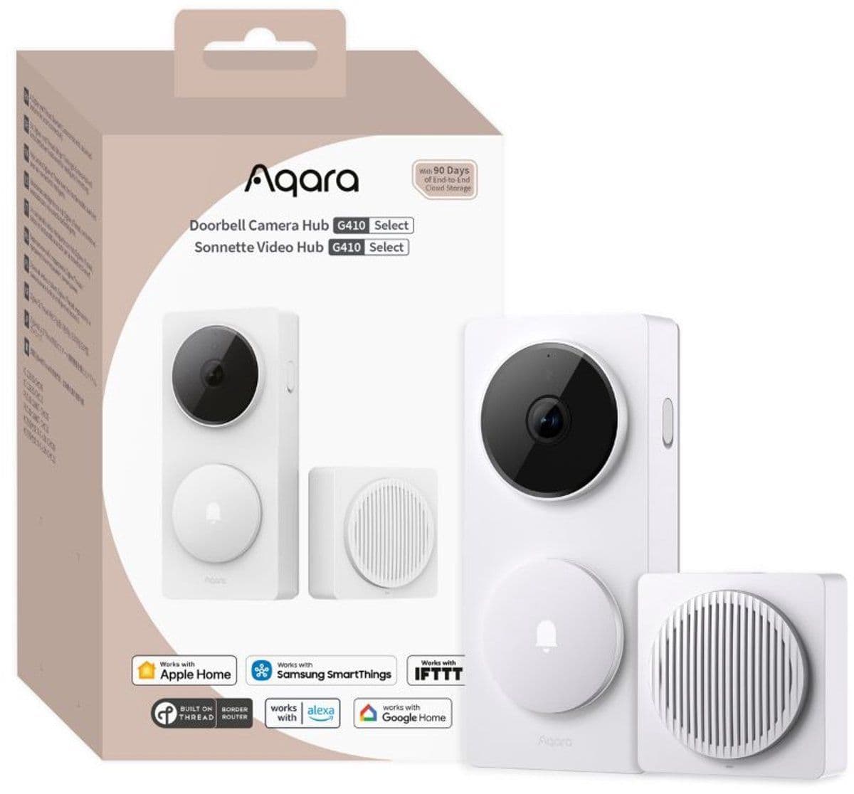 Aqara G410 - Videodeurbel - 2K resolutie met Zigbee en Matter hub - Wit