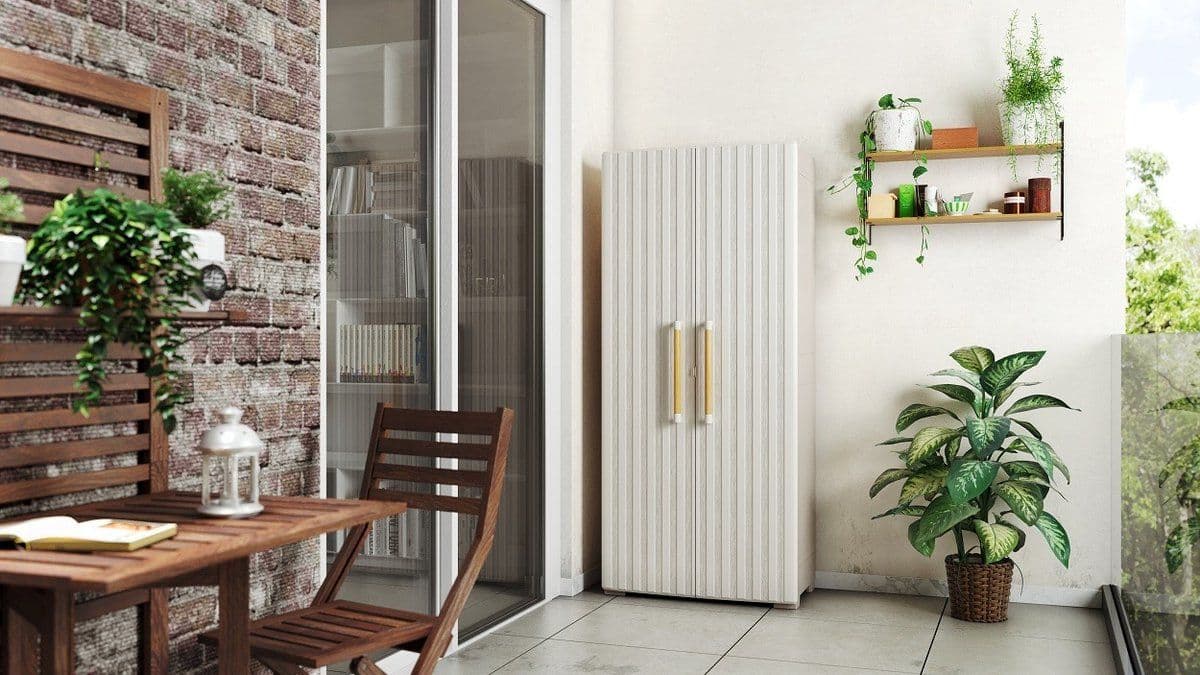 Keter Groove Opbergkast hoog - multifunctioneel - waterdicht - 80 x 45 x 180 cm