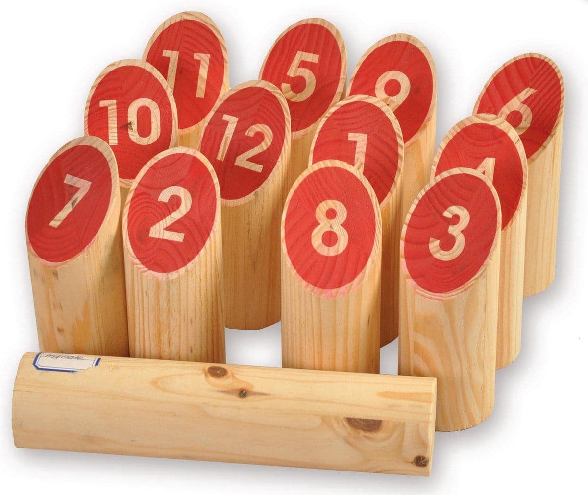 Number Kubb - Dennenhout - Fotodoos