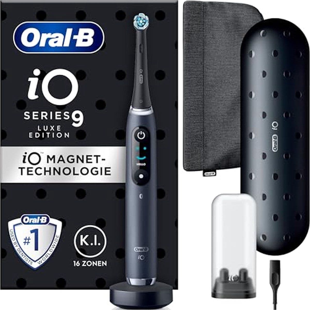 Oral-B iO Series 9 - Elektrische Tandenborstel - AI Tandoppervlakanalyse - Zwart