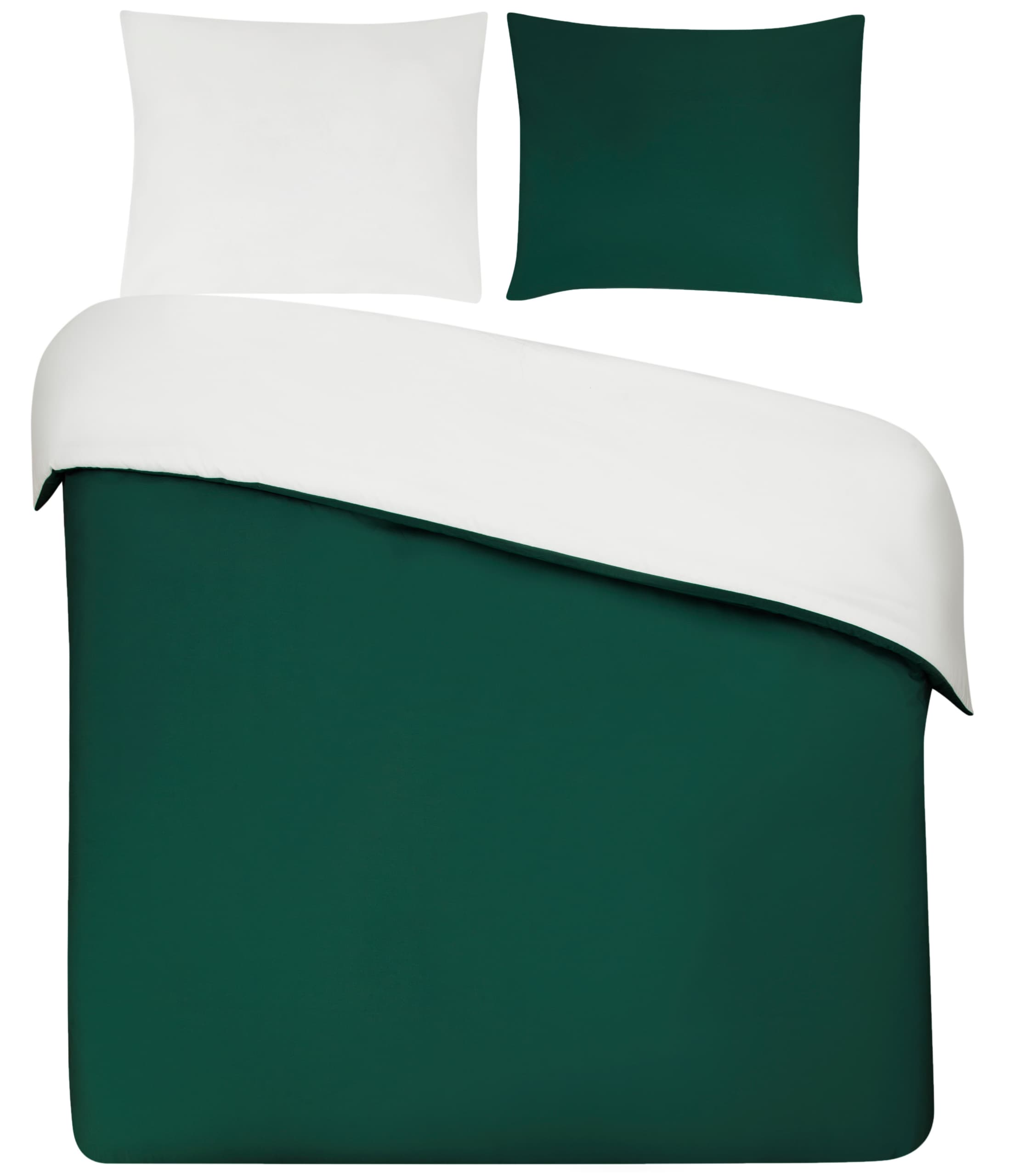 Dekbedovertrek Percal – 100% percal katoen – 140×200/220 – groen/wit