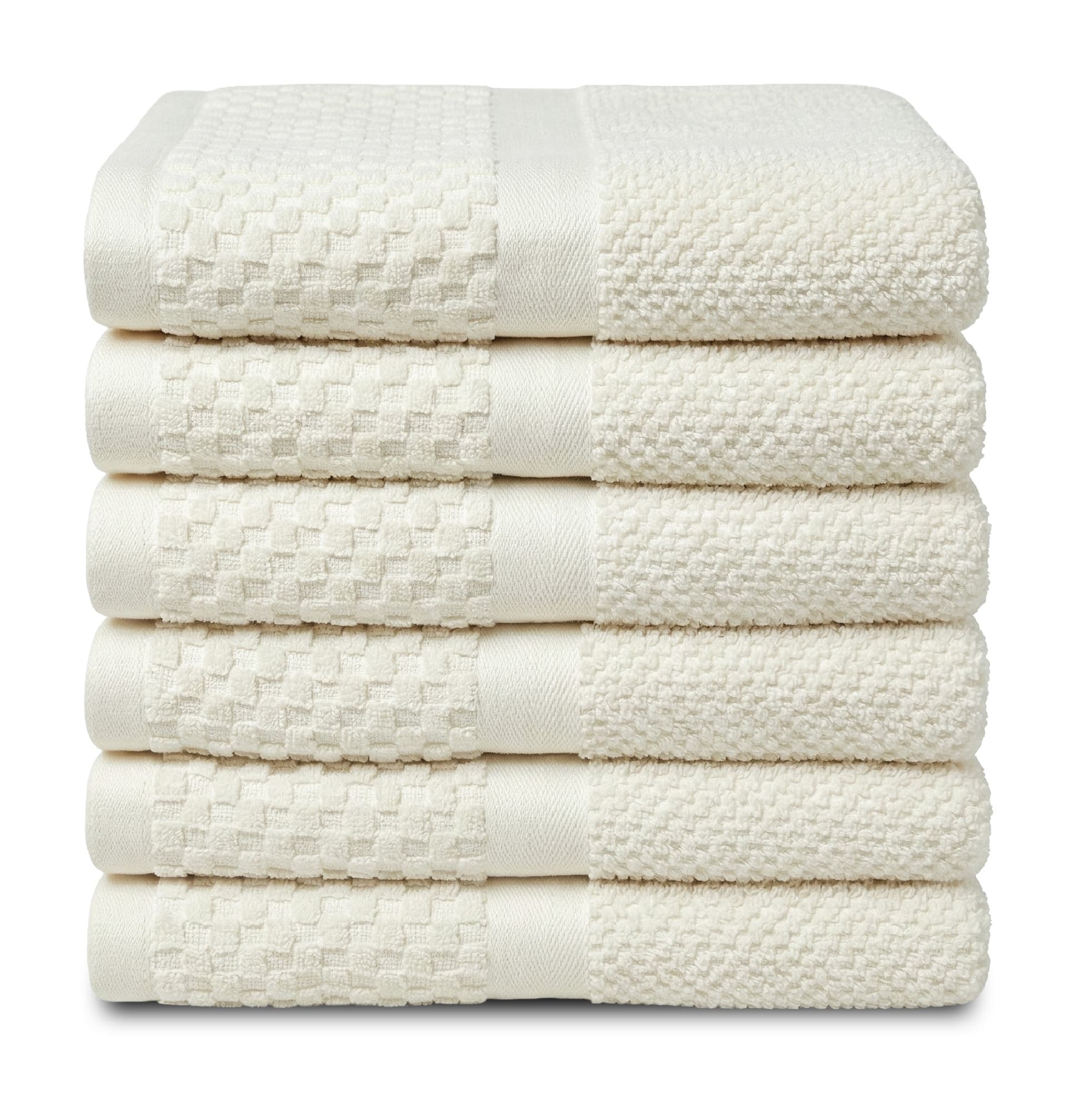 Handdoek Soft Popcorn Collectie – 6 stuks – 50×90 – creme
