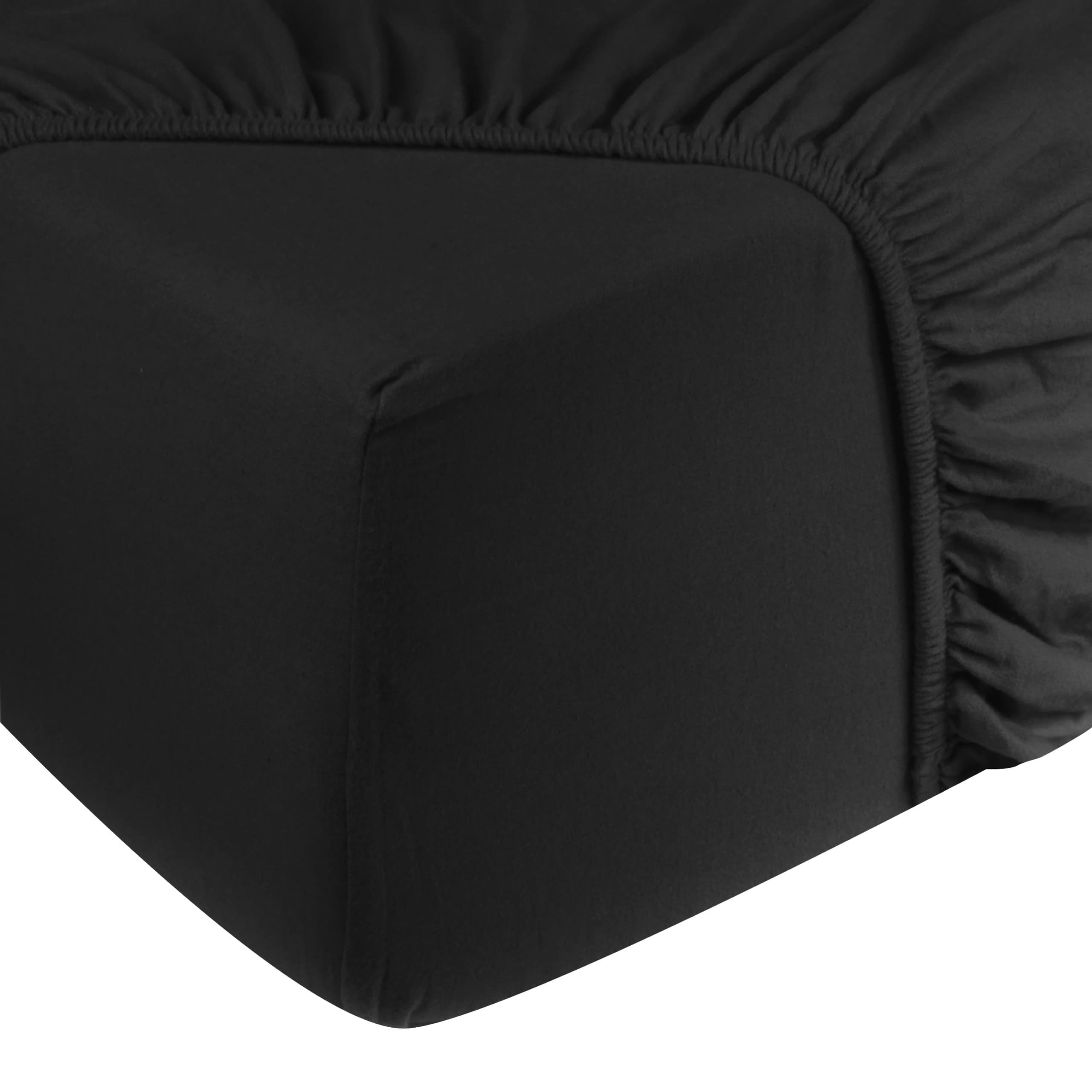 Hoeslaken Jersey – 100% katoen – 90×200 – zwart
