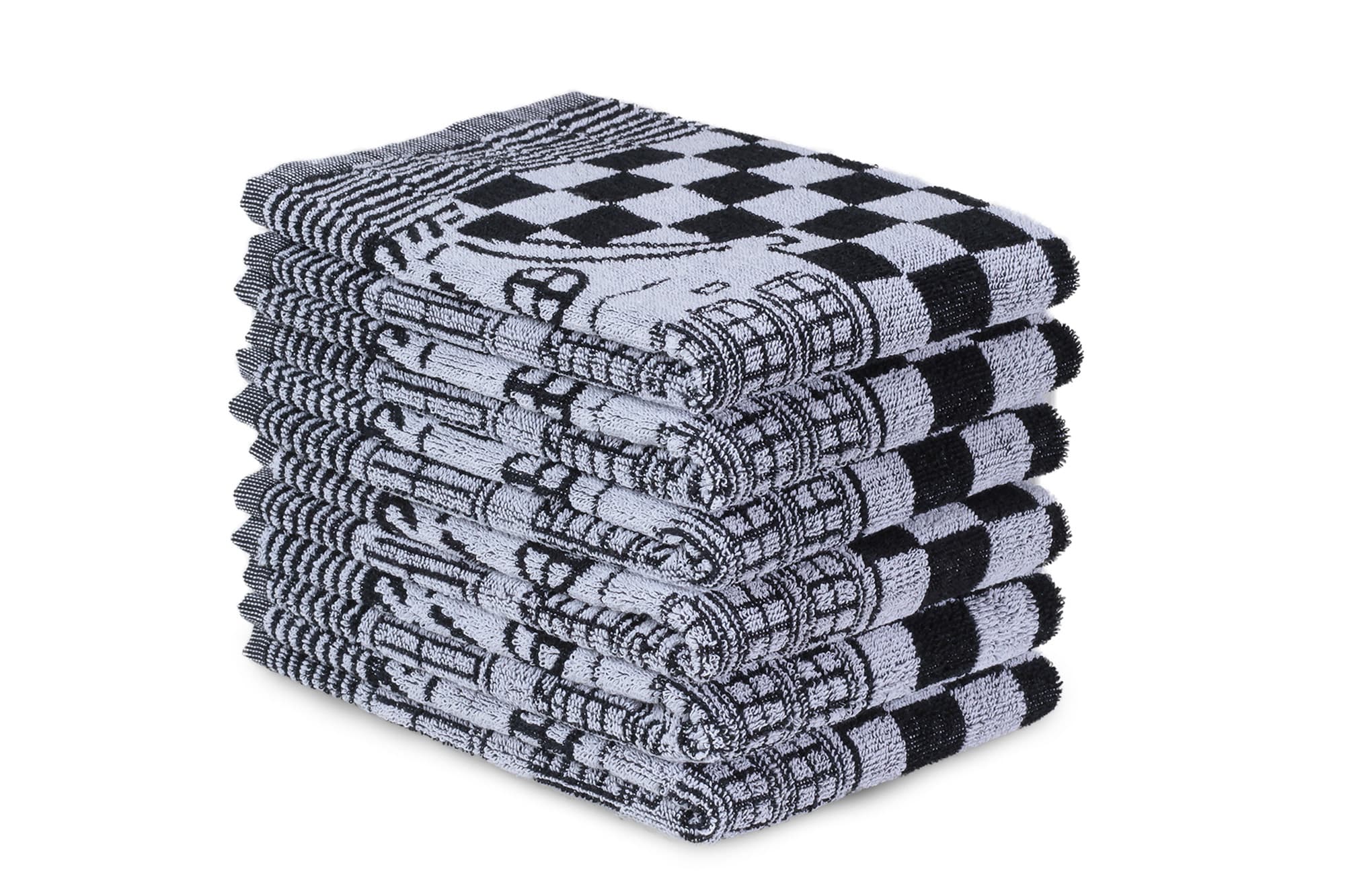 Keukendoek herenhuis – 6 stuks – 50×50 – zwart