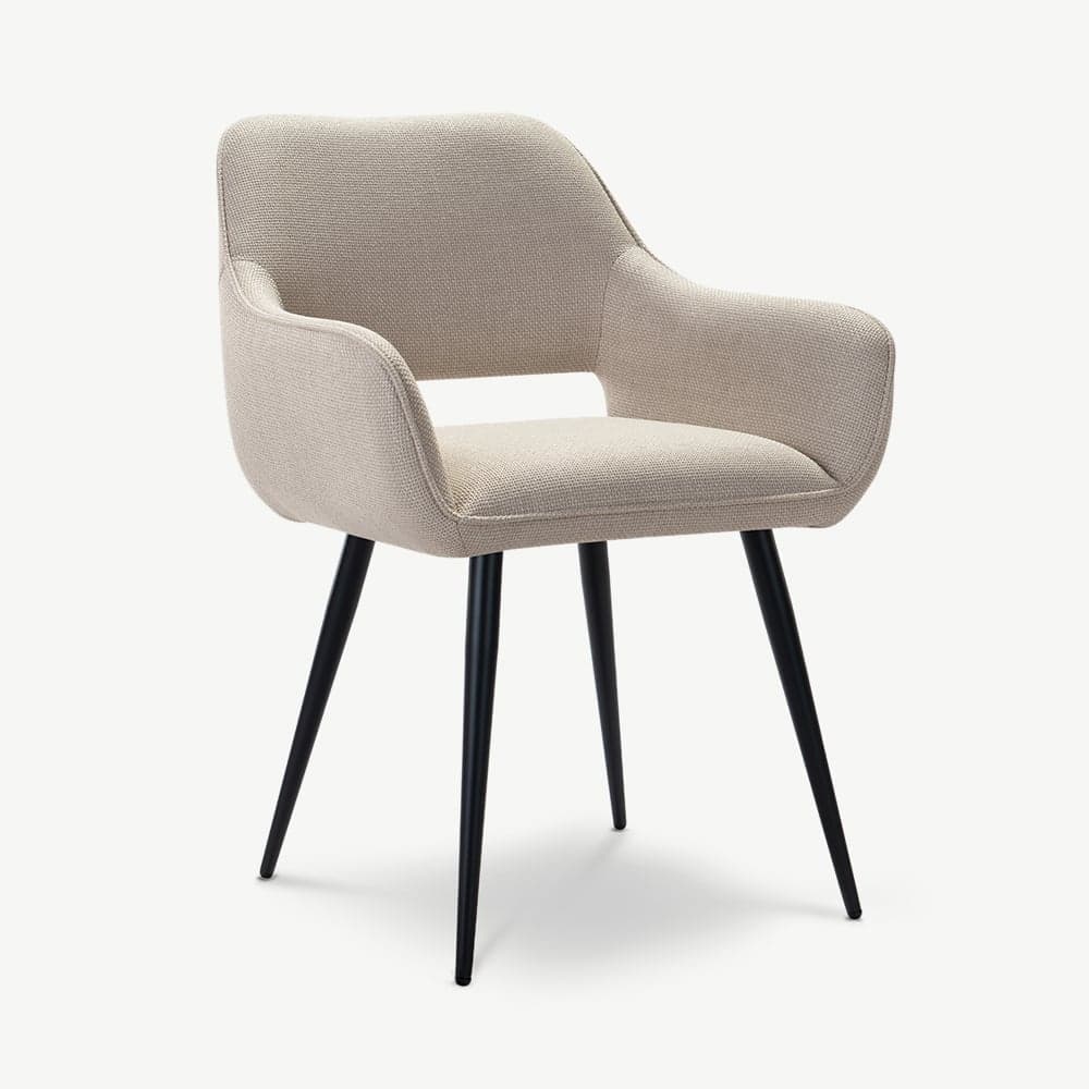 -€60 Adele eetkamerstoel met armleuningen, beige stof