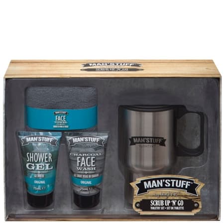 Man'Stuff Scrub Up 'n' Go Bath Set