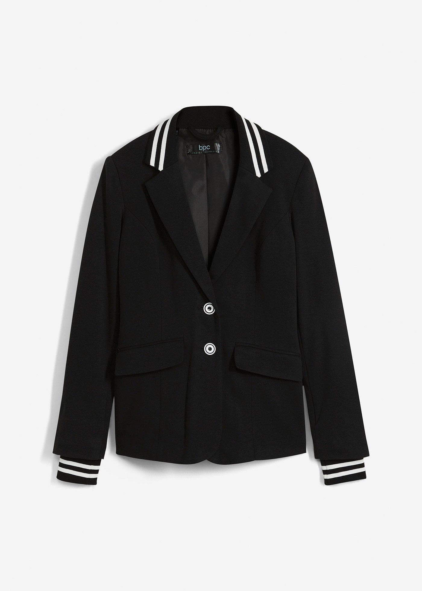Blazer en coton à détails rayés