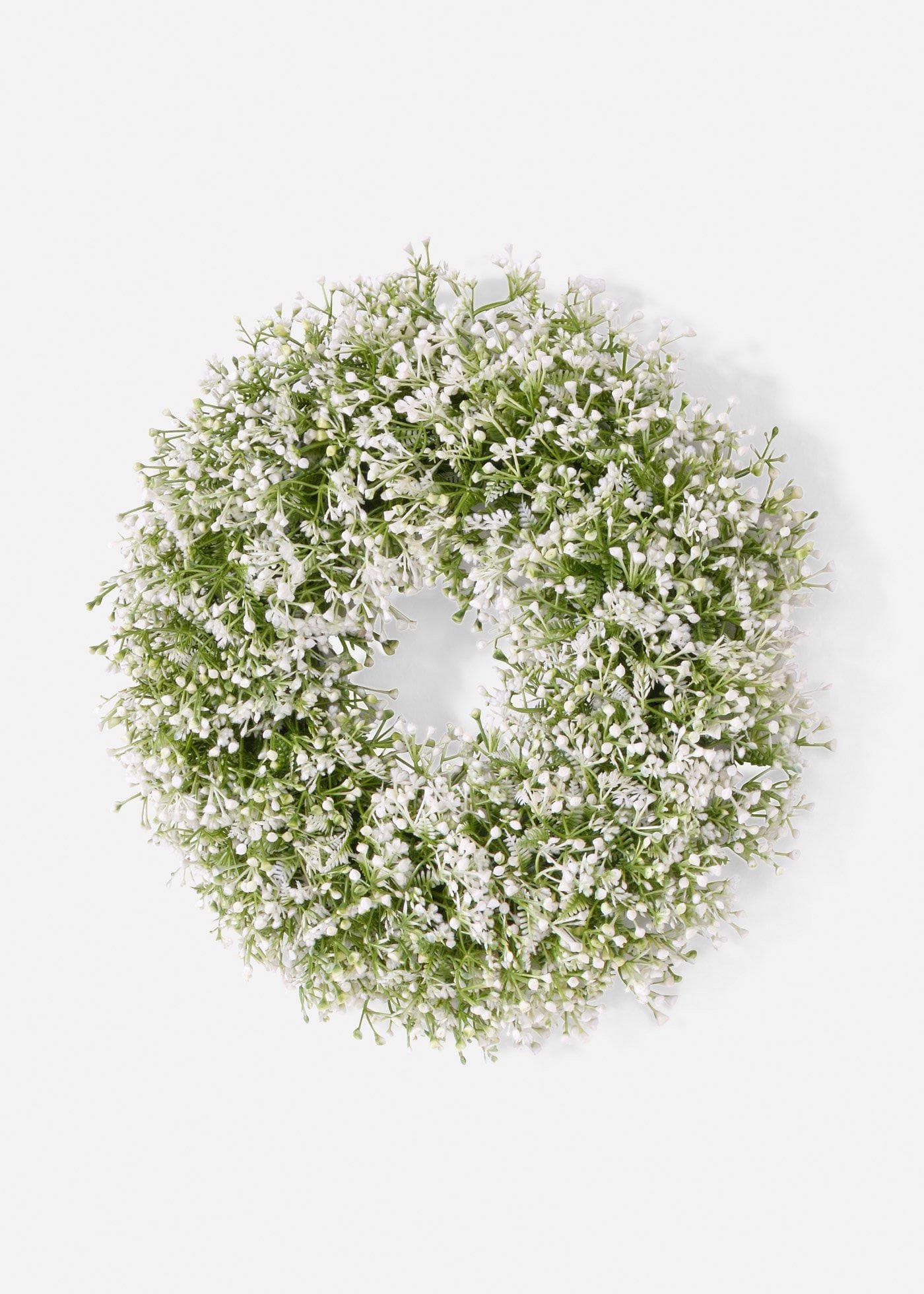 Couronne de porte avec gypsophile