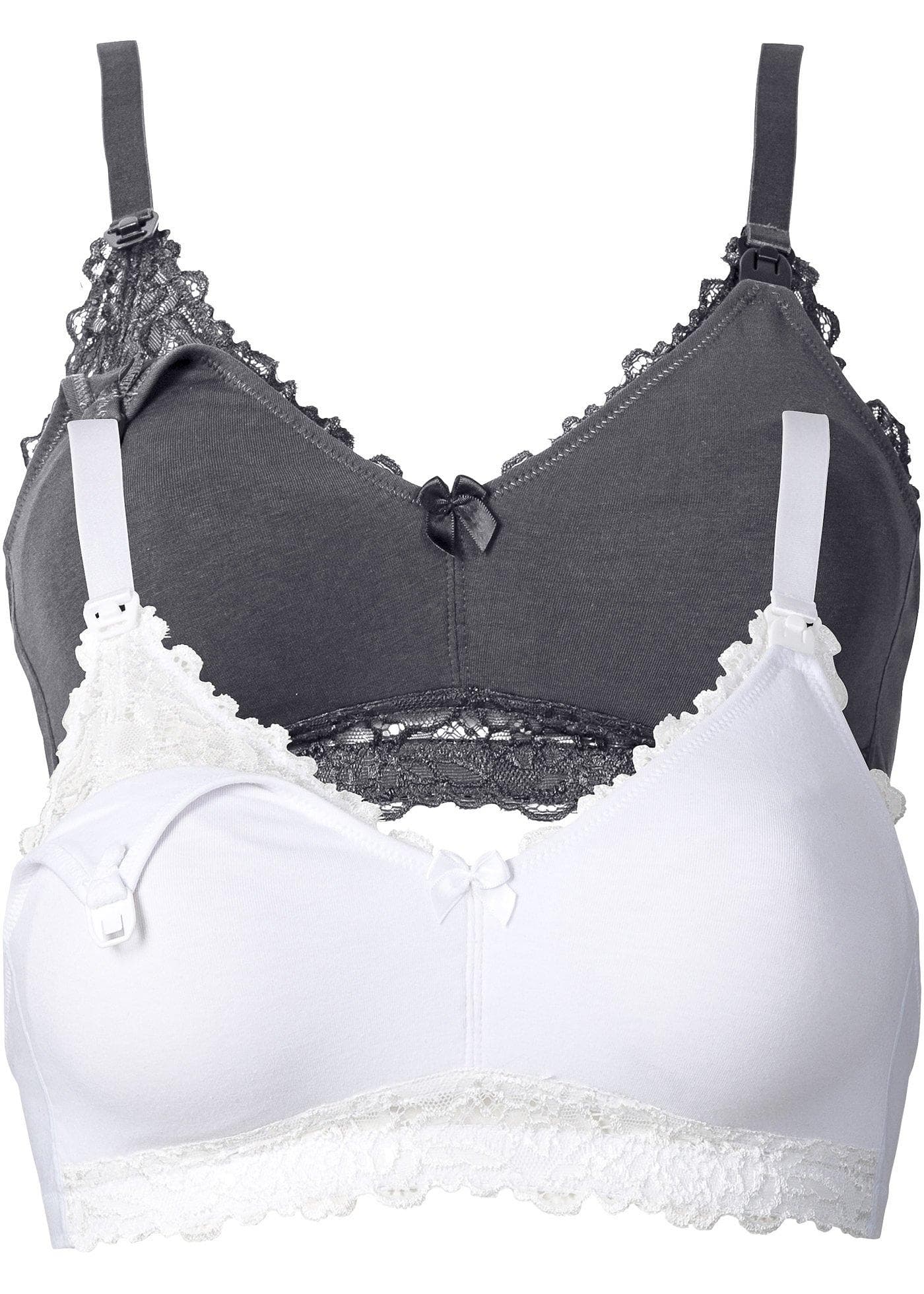 Lot de 2 soutiens-gorge d'allaitement sans armatures avec coton