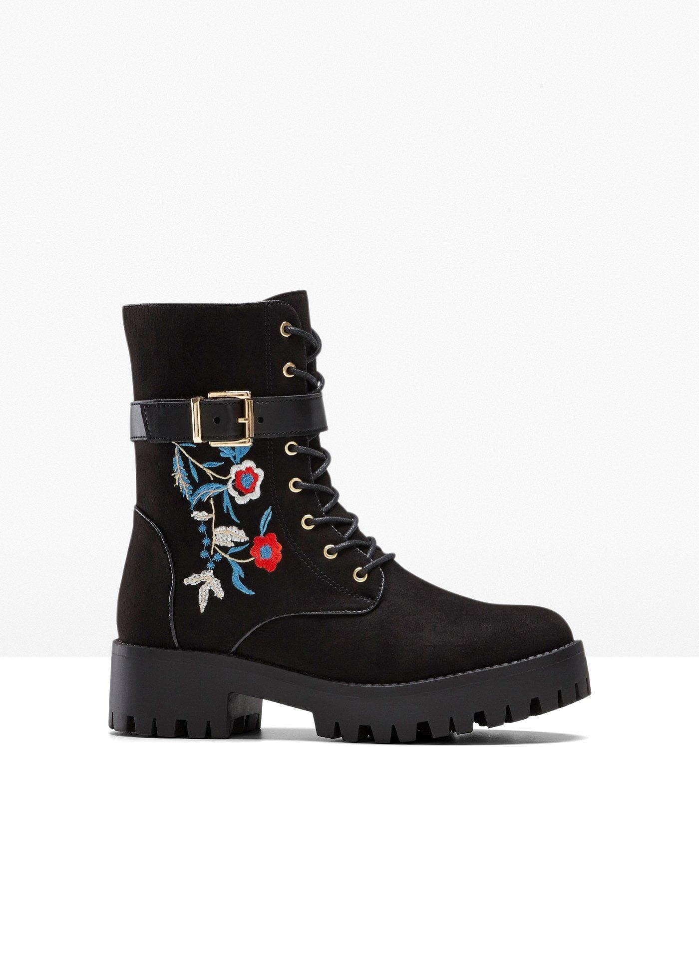 Boots lacées avec broderies