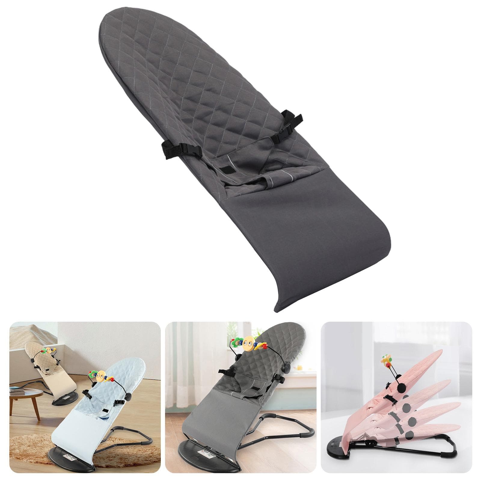 Gezellige Baby Schommelstoel Katoenen Stoffen Hoes Beschermhoes Gemakkelijk te Wassen en Vervangen Comfortabel Kwekerij Accessoire roze