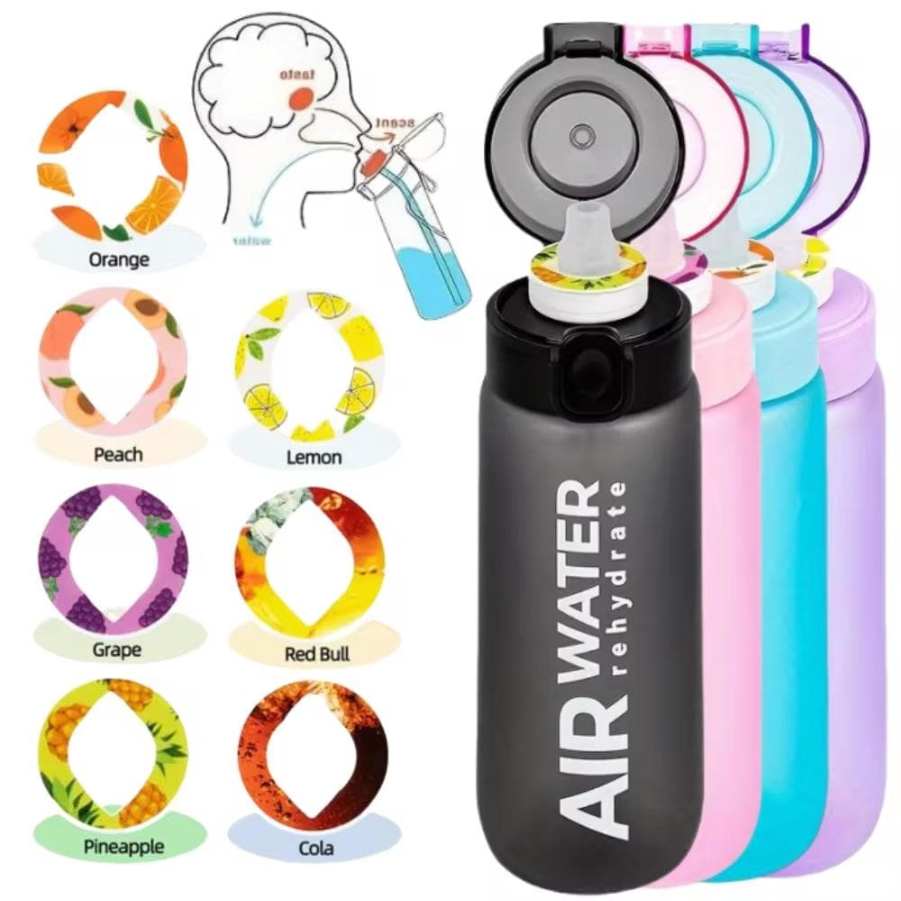 Bouteille d'eau aromatisée à l'air 650 ml Tasse d'eau Scent Up Avec 7 Capsules de saveur Parfums de fruits Bouteille d'eau Alr Up pour les sports de