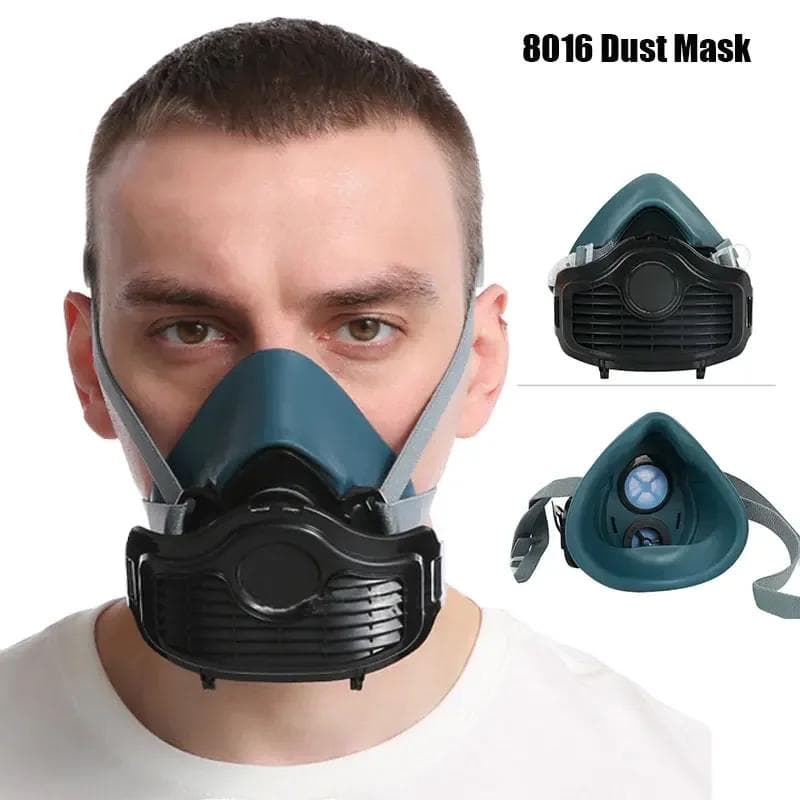 Masque anti-poussière en silicone pour décoration de maison, peinture en aérosol, meulage, respirateur, 8016, demi-masque filtrant auto-amorçant,