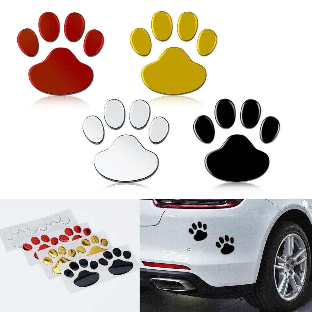 Autosticker Cool Design Poot 3D Dier Hond Kat Beer Voetafdrukken Voetafdruk 3M Sticker Autostickers voor automotorfiets rood