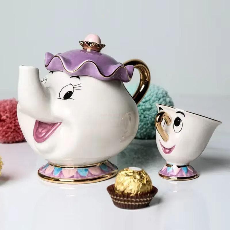 Theepot Schattige Cartoon Belle en het Beest Koffiekannen Mok Mrs. Potts Chip Mok Theekop Potten Eén Theeservies Droshipping Bureau Cadeau