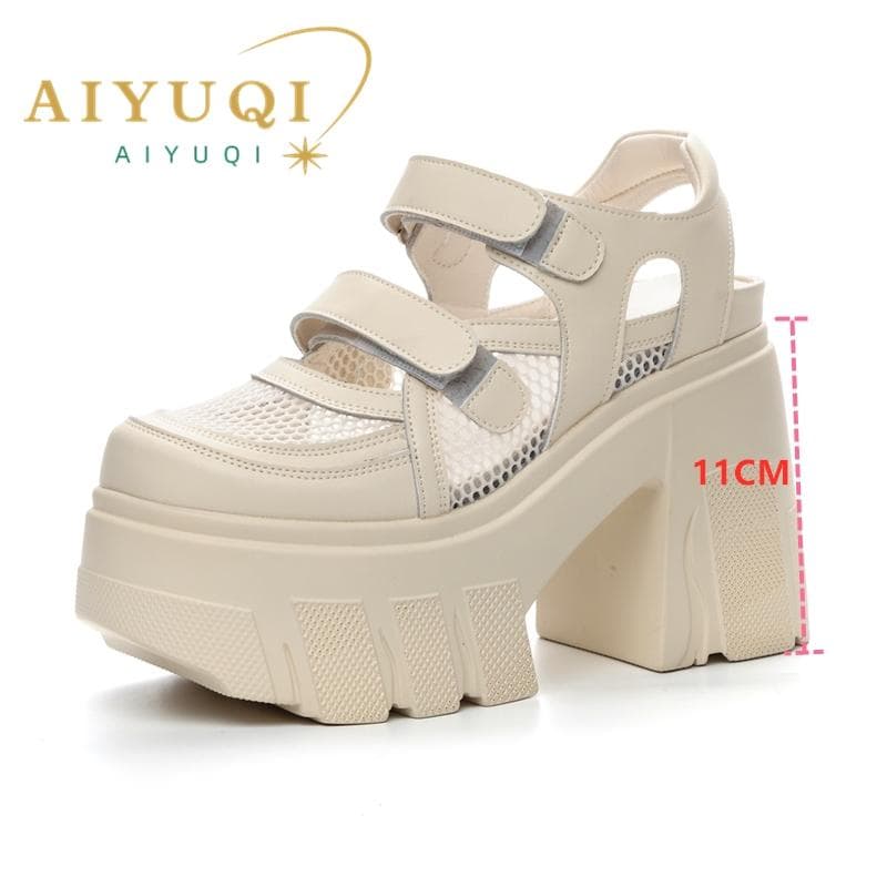 Damessandalen 11cm Hak Hoge Mesh Damessandalen Platform Hoge Hak Sandalen Dames cm