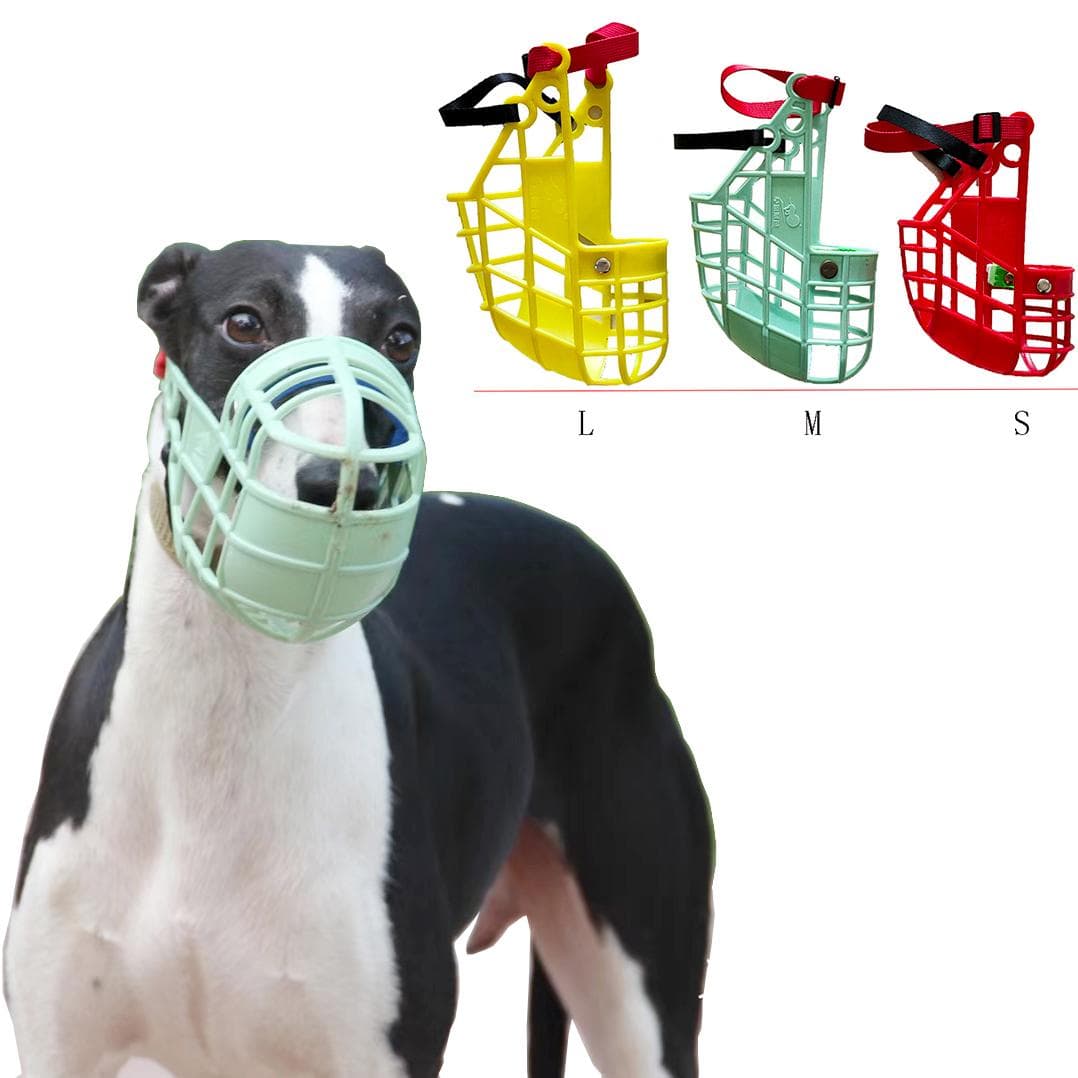 Muselière réglable pour chien Masque en plastique Anti-aboiement Couvre-bouche morsure Lévrier Gree Whippet Muselières panier Accessoires pour