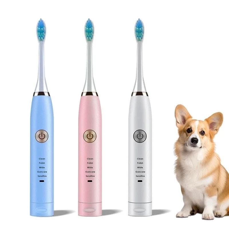 Brosse à dents électrique pour animaux de compagnie, outil de nettoyage des dents de chien et de chat, brosse à dents électrique rechargeable par
