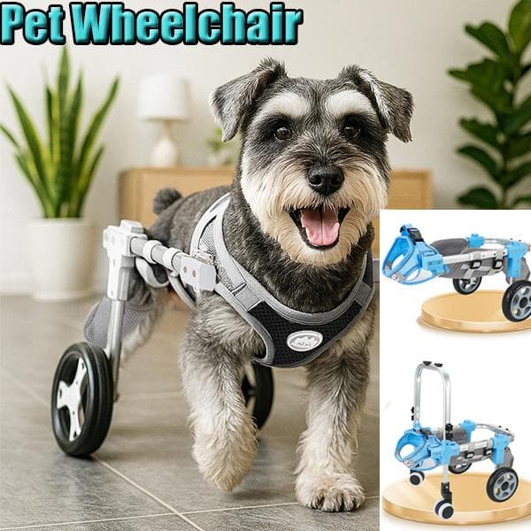 Fauteuil Roulant de Soutien pour Animaux Rétractable Léger pour Chats et Chiens Chariot de Soutien Attelle Arrière bleu