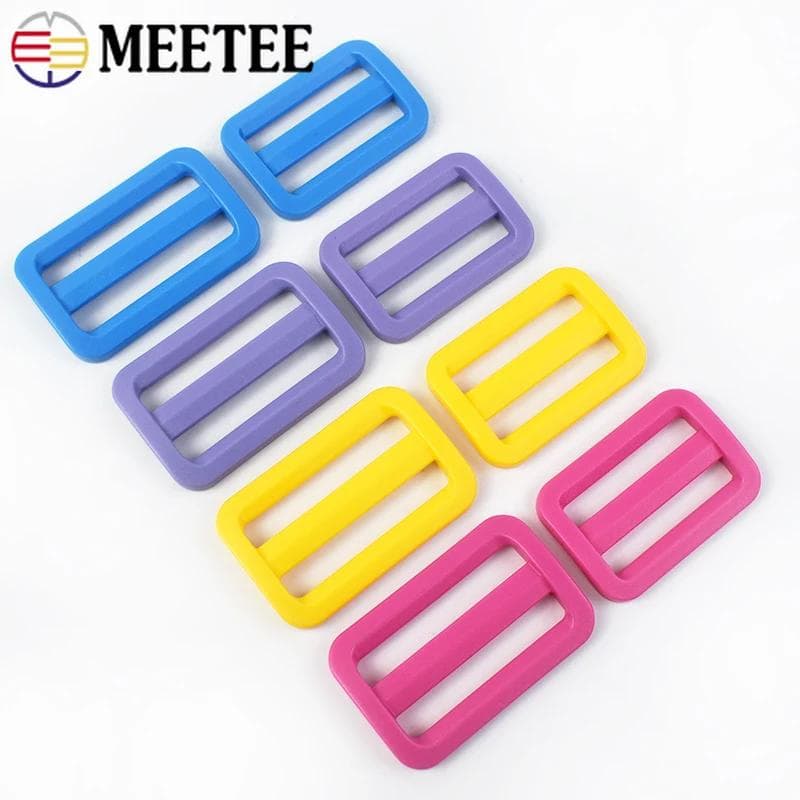 20 Pièces Boucles Anneaux en Plastique Meetee 25/32/38mm Glissières Tri-Glide Réglage Boucle de Ceinture Attache pour Collier de Chien Crochets