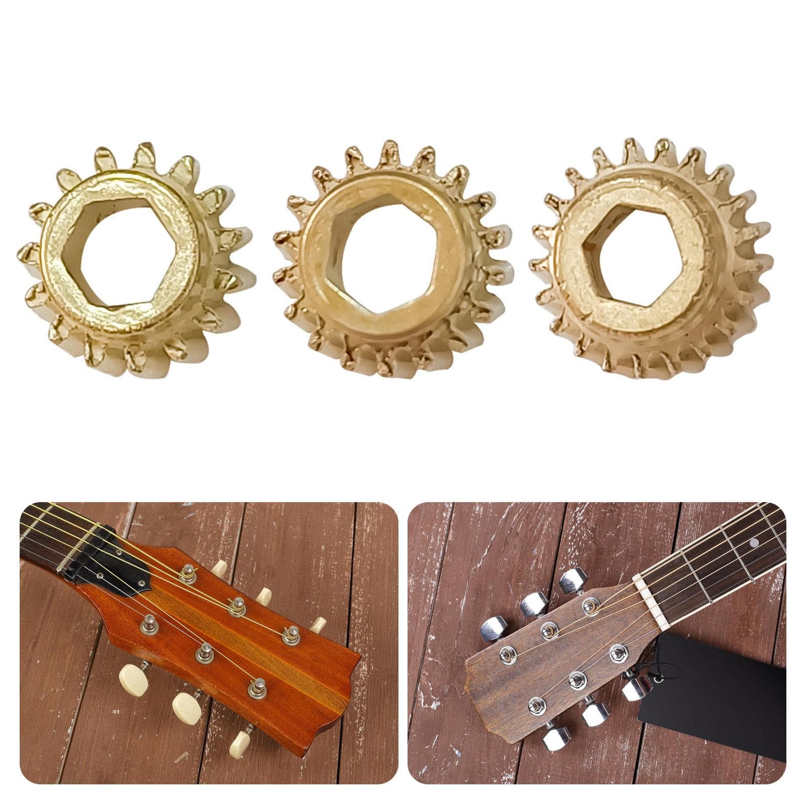 6 Pièces Mécaniques d'Accordage pour Guitare Classique Engrenages en Fer Mécaniques Parfaites pour l'Ajustement des Cordes et le Remplacement