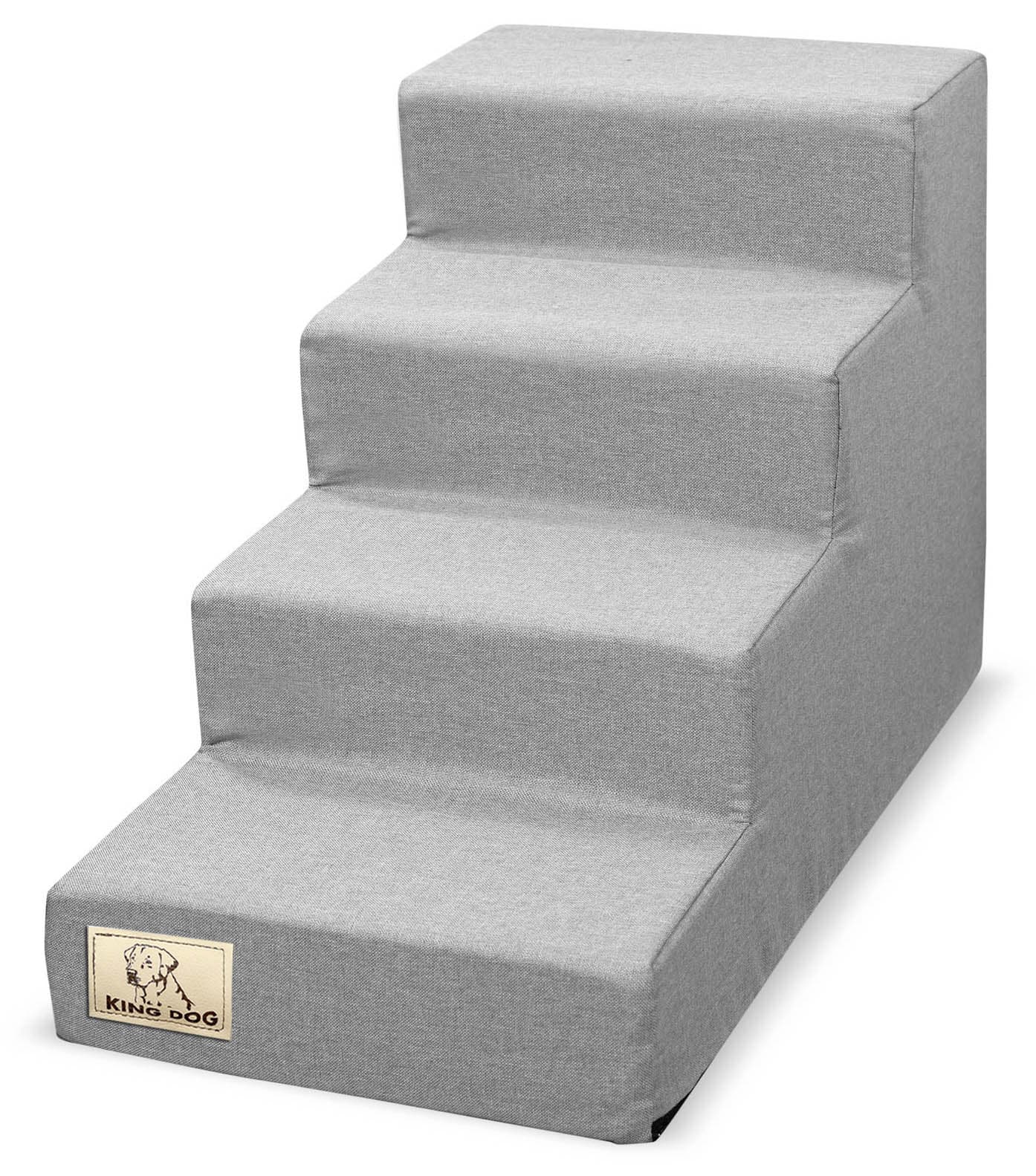 Escalier détachable 4 marches, antidérapant 60x40x30 cm, lin gris