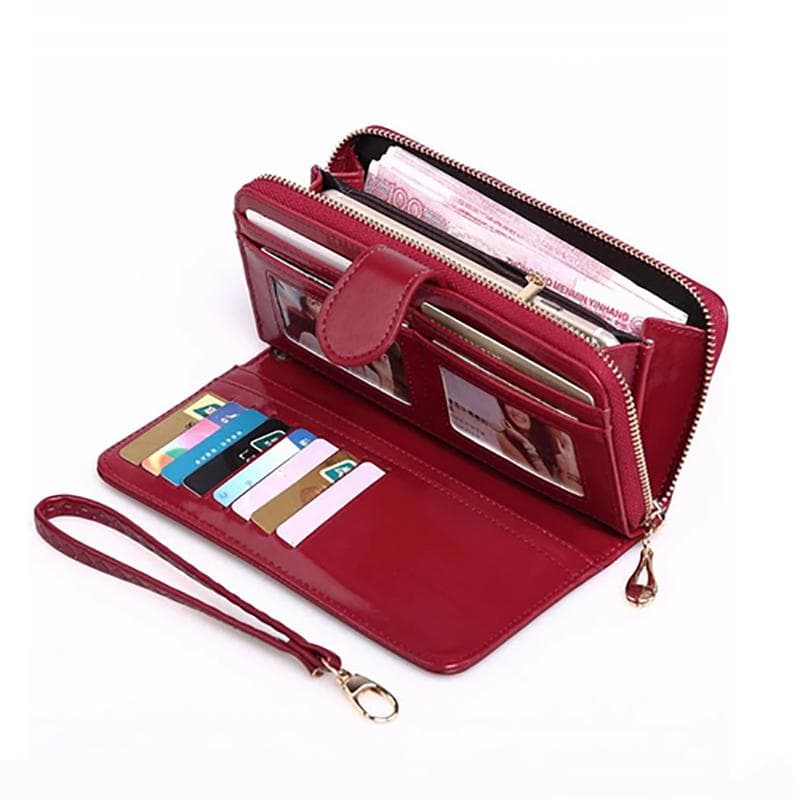 Yogodlns luxe en cuir PU femmes portefeuille mode Long argent porte-monnaie multi-couche femme sac à main décontracté dame sac à main embrayage