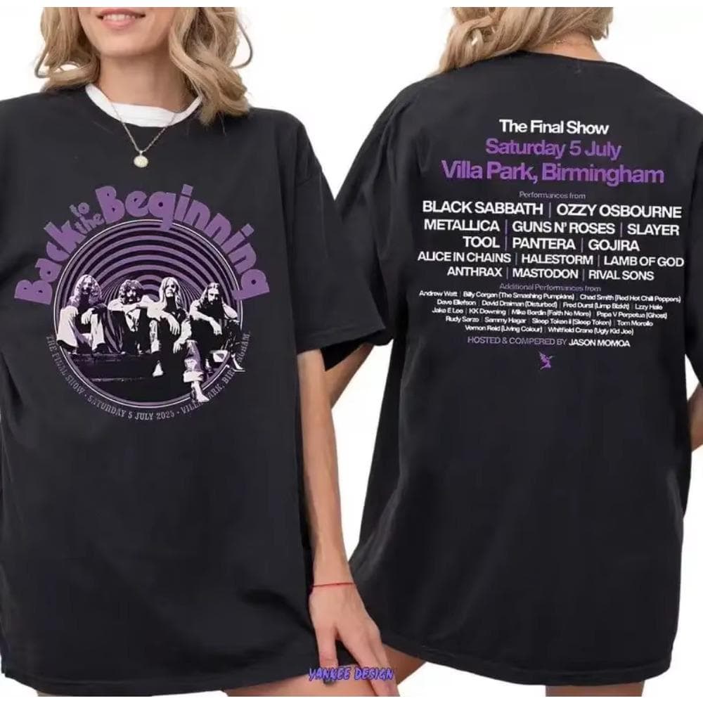 Black Sabbath en Ozzy Osbourne Back To The Beginning Merchandise Evenement T-shirt met Line-up Dames Heren T-shirt Ins Y2k Nieuw Gloednieuwe Stijl cm