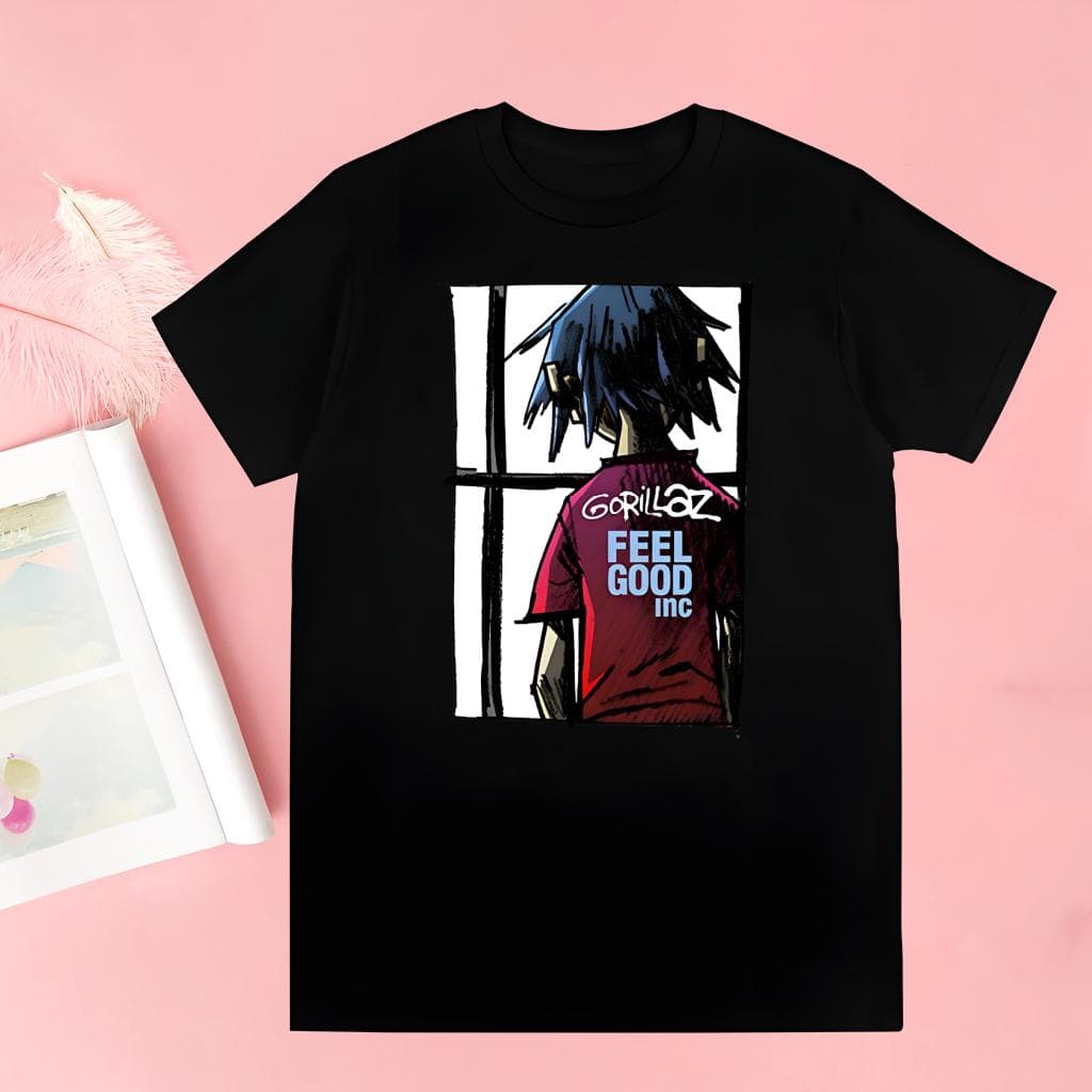 Gorillaz Moderne Muziekband Cartoon Geweldige T-shirts Voor Mannen O-Hals Korte Mouw Normale Herenhoogte Kwaliteit Hip-Hop T-shirt cm